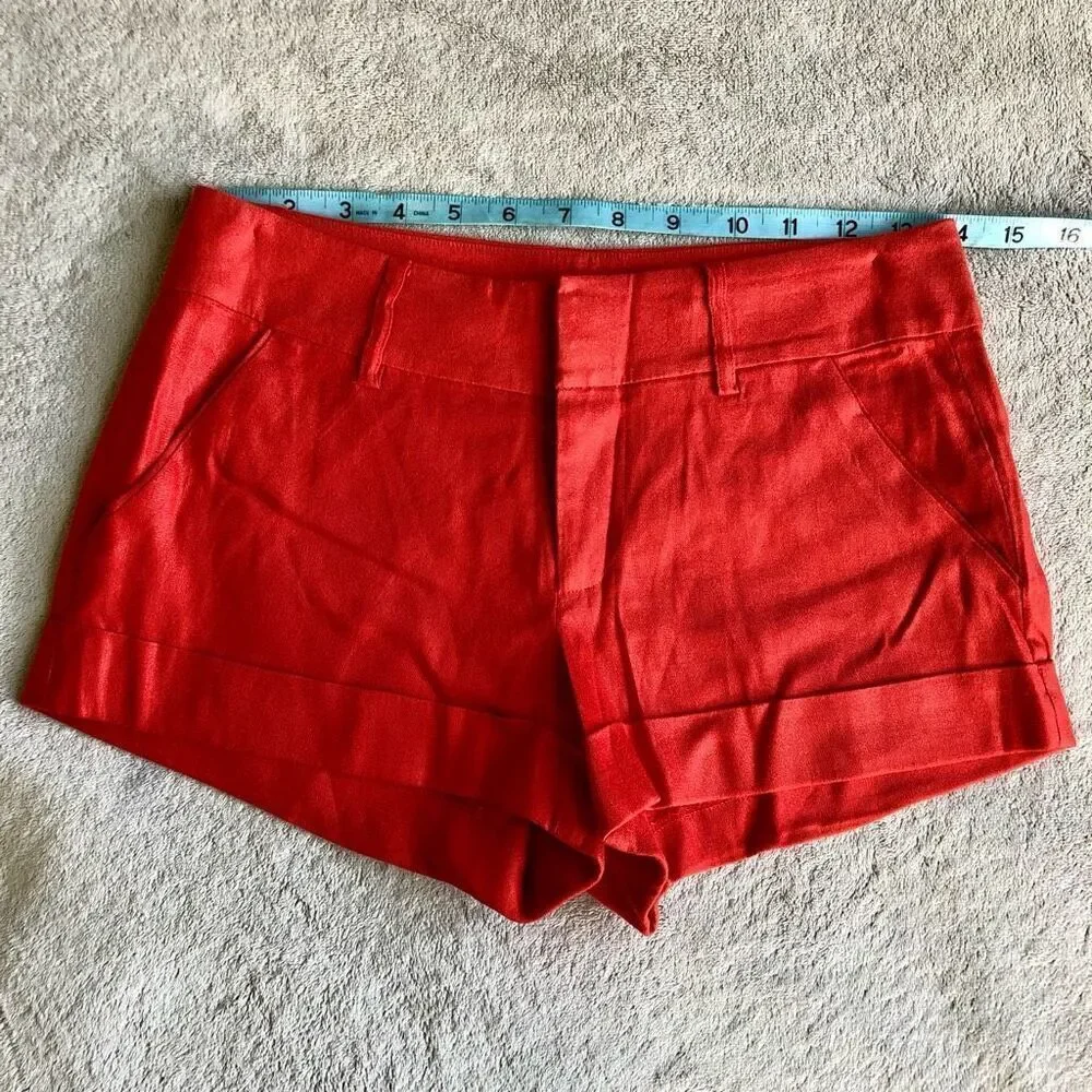 Bebe Women’s Low Rise Short Linen Shorts